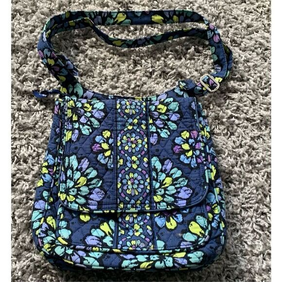 Vera Bradley INDIGO POP Crossbody Hipster Mailbag Purse - Picture 1 of 7